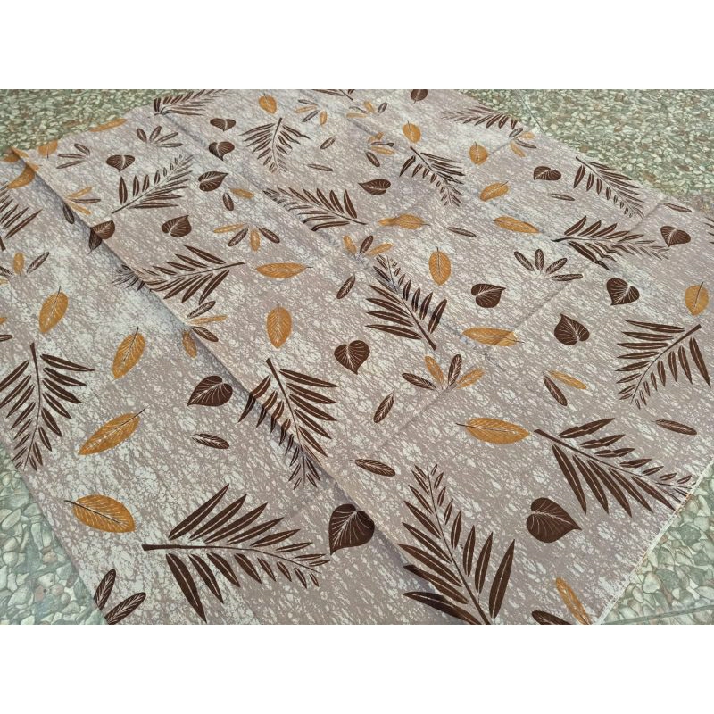 TERMURAH!!! KAIN BATIK SOLO ECOPRINT DAUN COKLAT C218