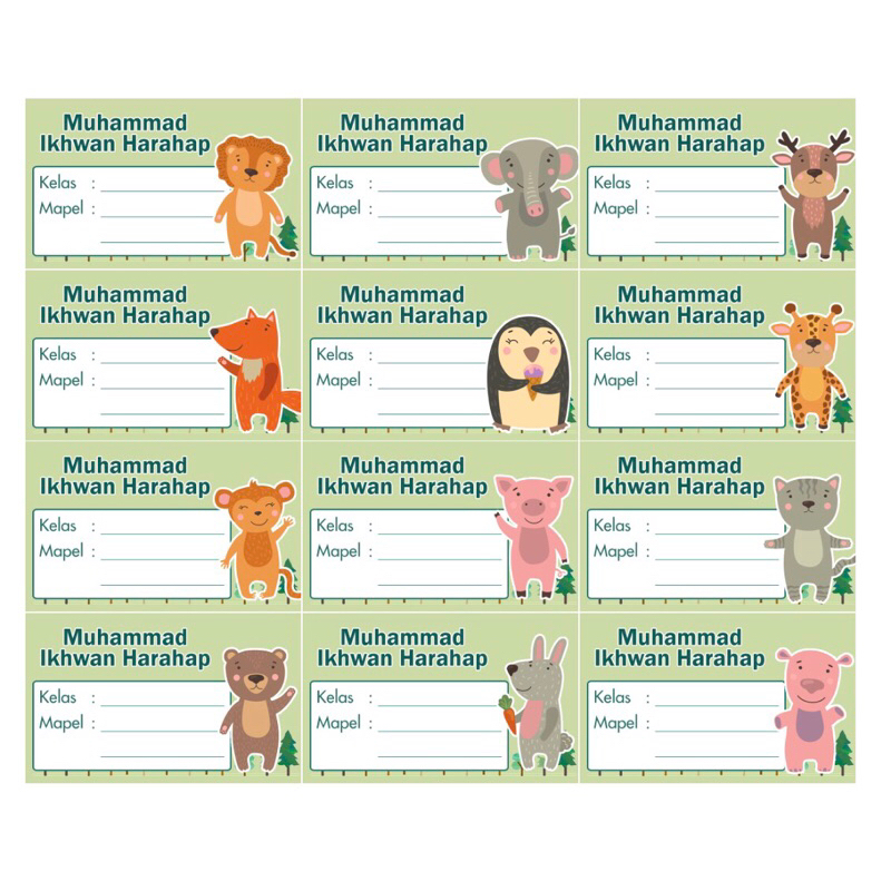 

STICKER Buku Mapel Tema Binatang Animal Cartoon sticker nama mata pelajaran