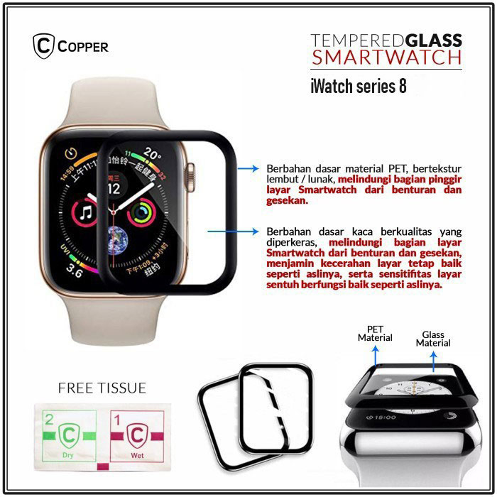 Tempered Glass Apple iWatch 8 series - Full Glue