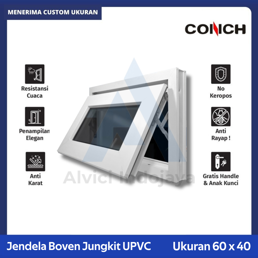 Jendela Boven Jungkit UPVC Conch