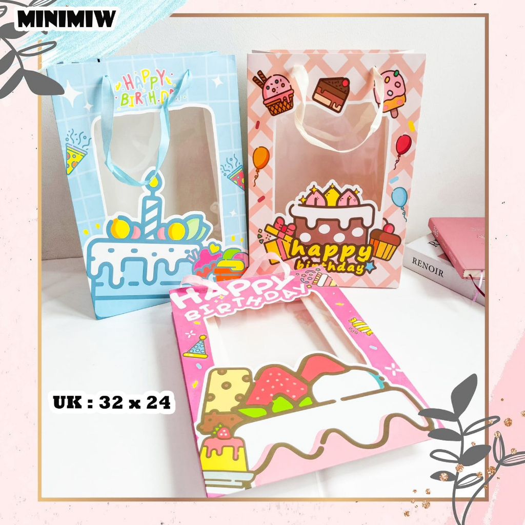

PAPER BAG (BESAR) (25x12x33cm) MOTIF HAPPY BIRTH DAY TAS PEMBUNGKUS KADO DAN HAMPERS UNIK