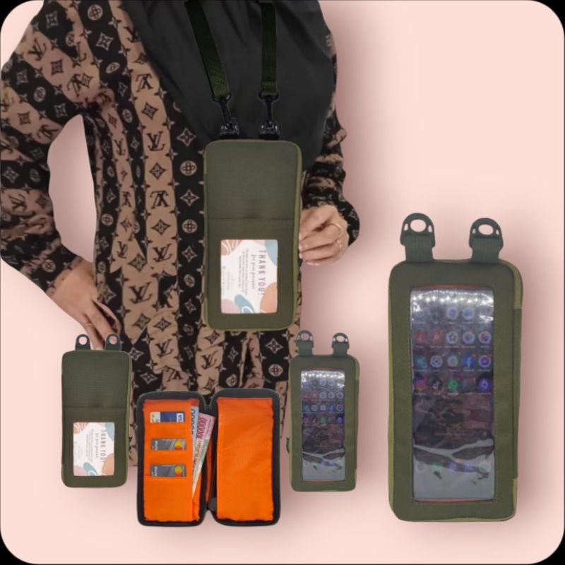 Tas Selempang HP ID Card Holder Dompet Hanging Phone