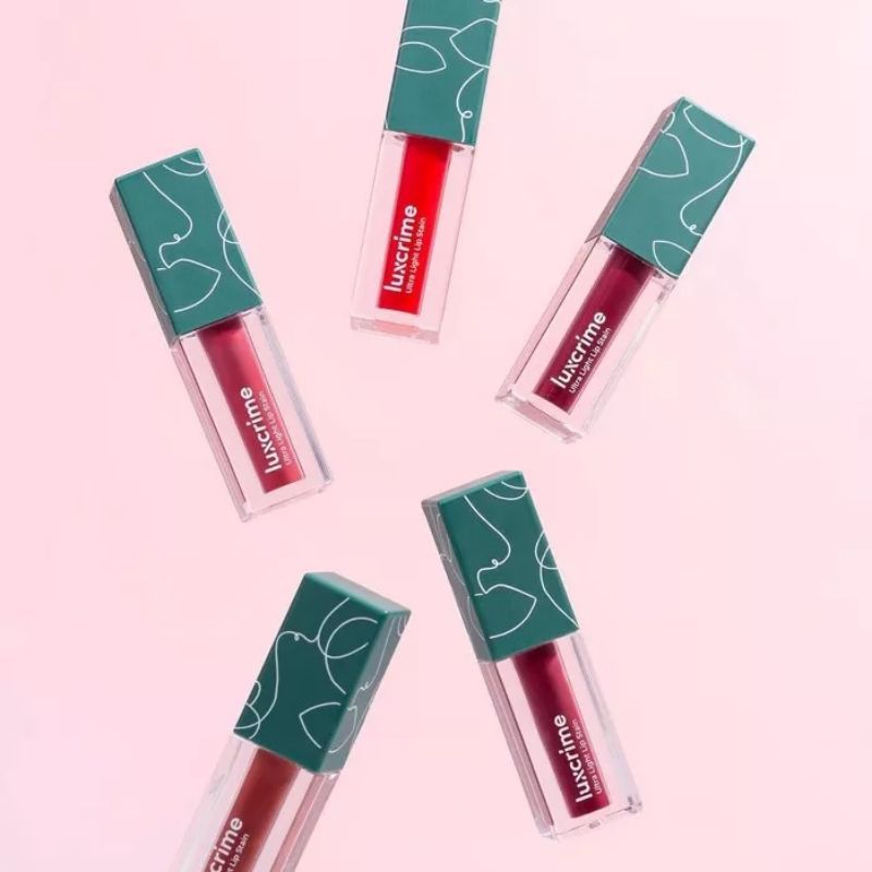 Lip Stain Luxcrime Rose sand,Flamingo,dan Apricot
