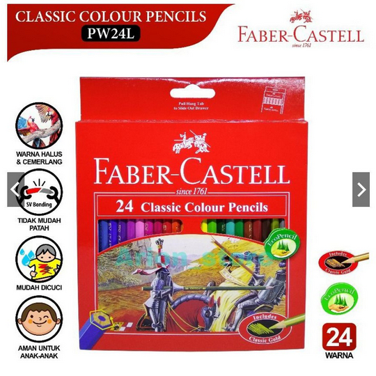 

FABER CASTELL PENSIL WARNA CLASSIC 24L