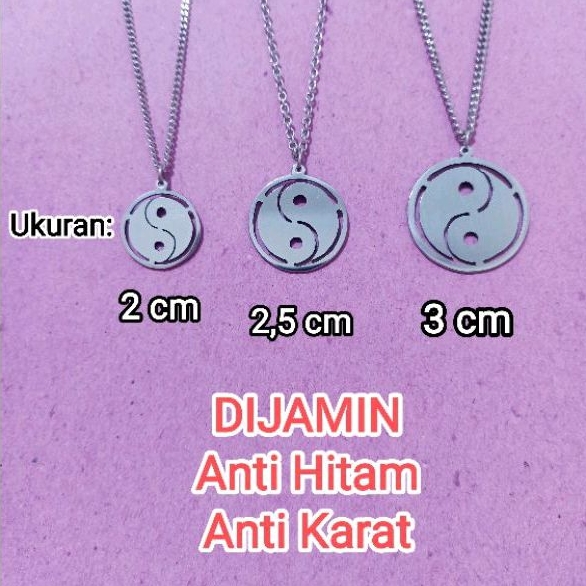 Kalung Yin Yang / Kalung YinYang / Kalung Pakwa (bahan Stainless steel = anti karat)