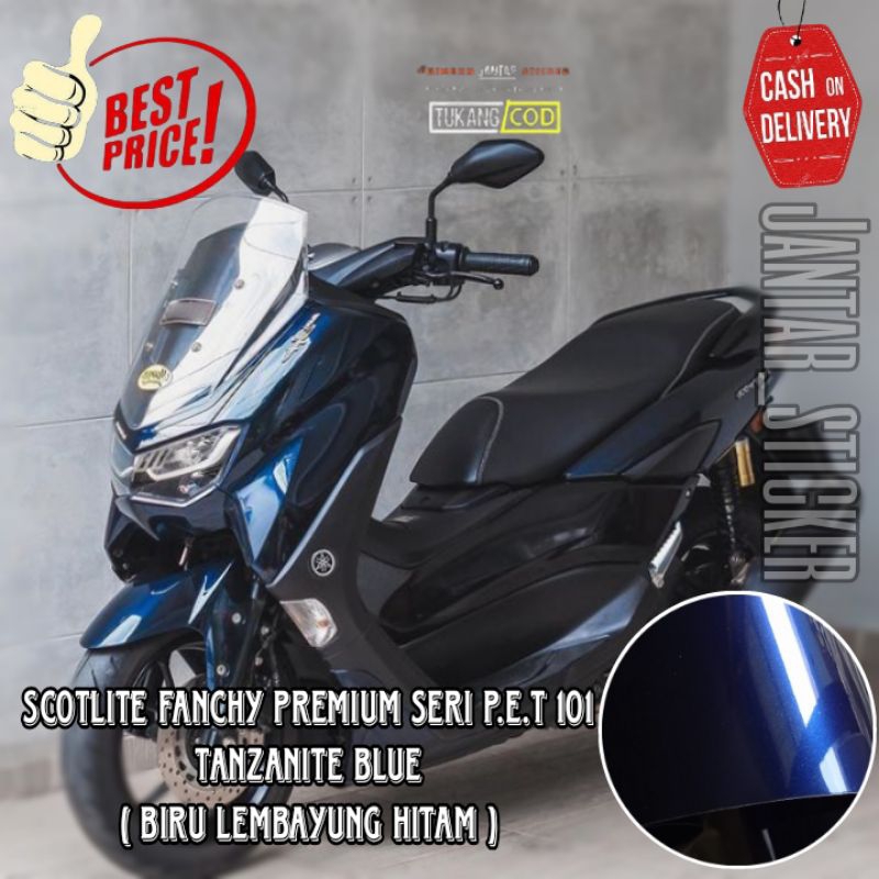 Sticker Scotlite Hitam Lembayung Biru Stiker Skotlet Motor Lembayung Skotlet Fanchi Seri PET Terbaru