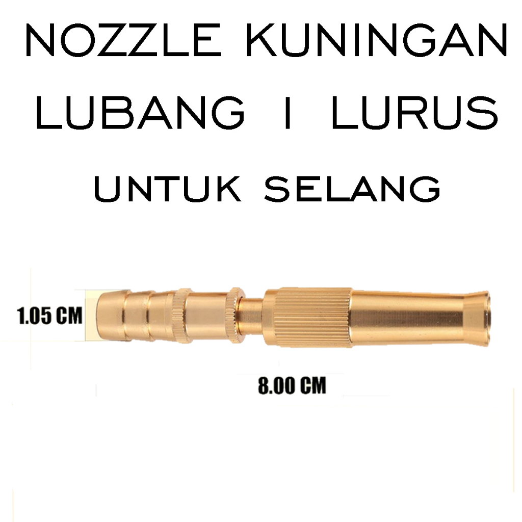 Nozel Kuningan Lubang 1 Lurus Untuk Selang