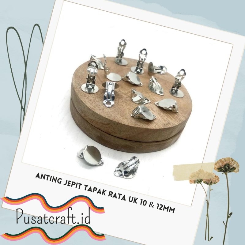 144 Pcs Jepit Anting Tapak Rata Polos | Klip Anting Jepit Model Polos DIY untuk membuat aksesoris ha