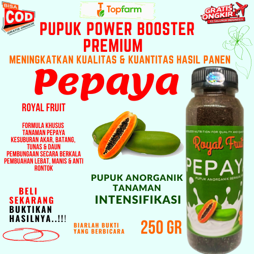 Pupuk Pepaya / Pupuk Buah Pepaya / Pupuk Royal Fruit 250 gr / Pupuk Tanaman Pepaya / Pupuk Booster B