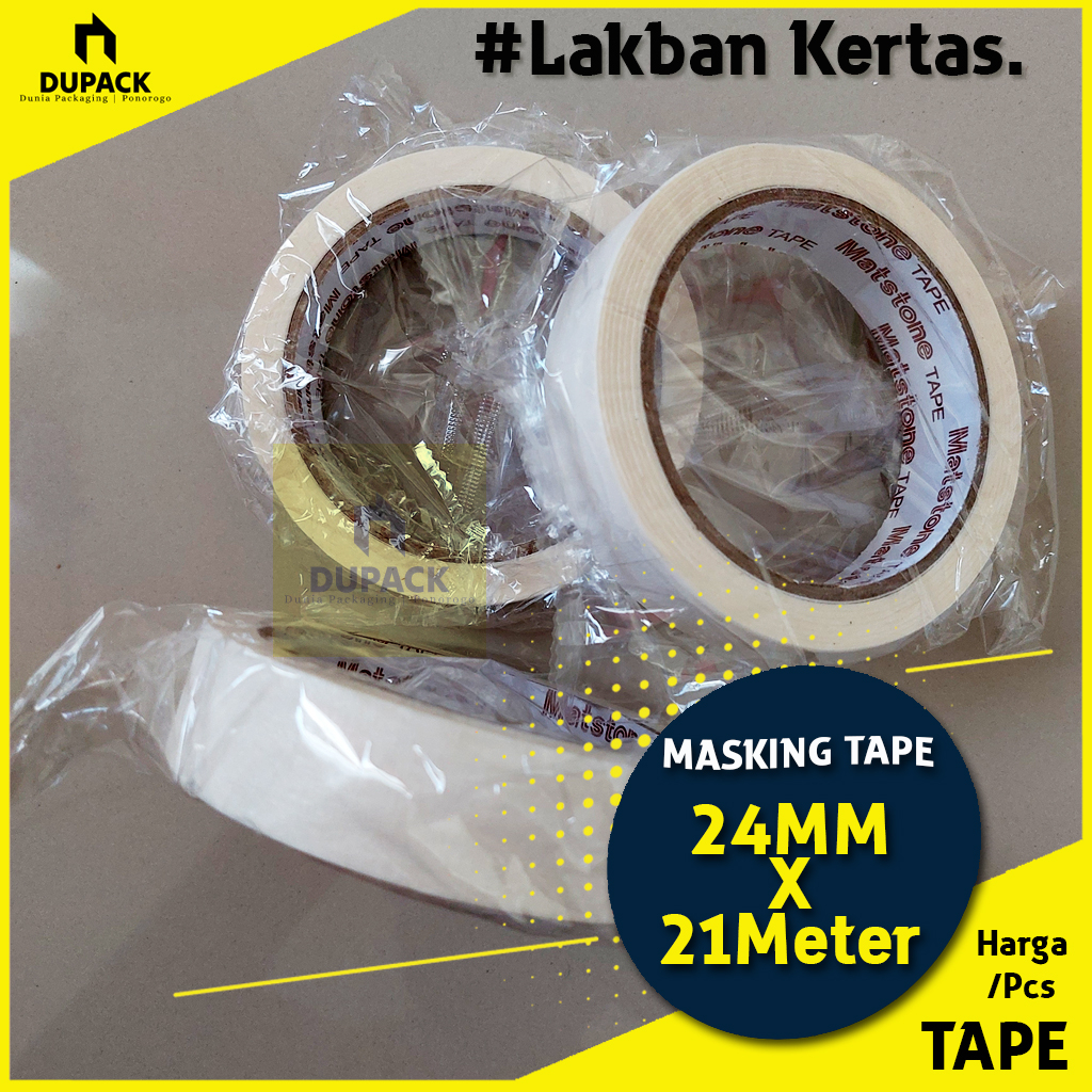 

Lakban Kertas Masking Tape Putih 24MMx21M Berkualitas DUPACK