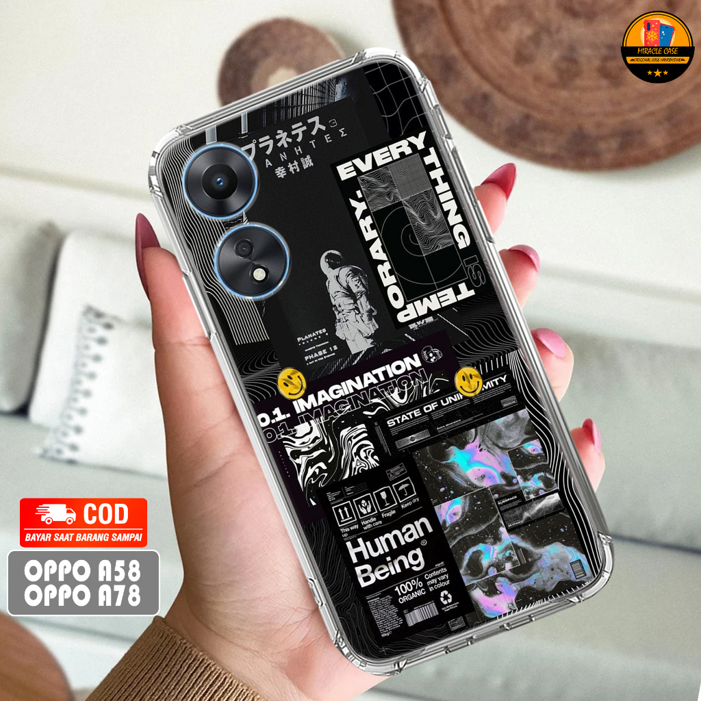Case OPPO A58 5G / OPPO A78 5G - Casing OPPO A58 5G Terbaru MIRACLE CASE [ MOTIF 55 ] Silikon -  Cas