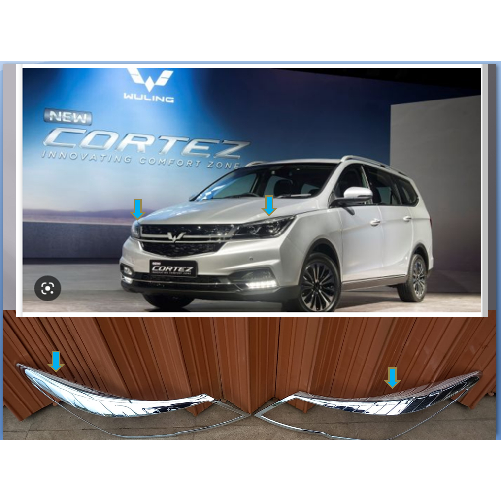 HEAD Lamp Garnish WULING CORTEZ Garnis DEPAN CHROME - GARNISH DEPAN WULING CORTEZ CHROME - GARNISH L