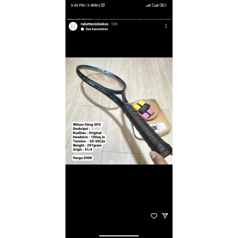 Wilson sting sps raket tenis