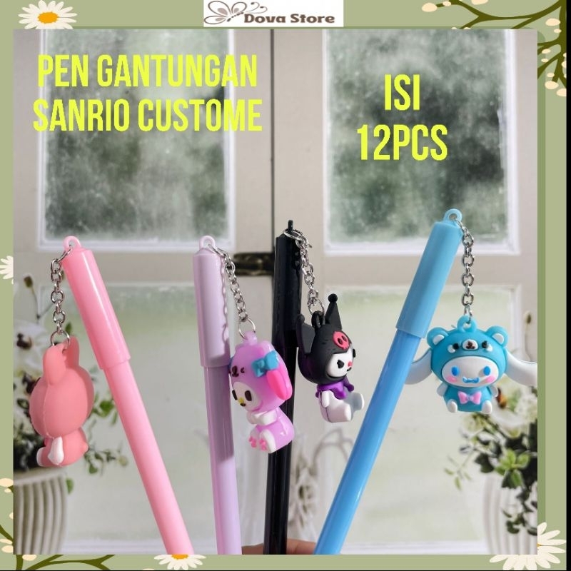 

SELUSIN PULPEN GANTUNGAN SANRIO CUSTOME PEN ISI 12 ALAT TULIS LUCU