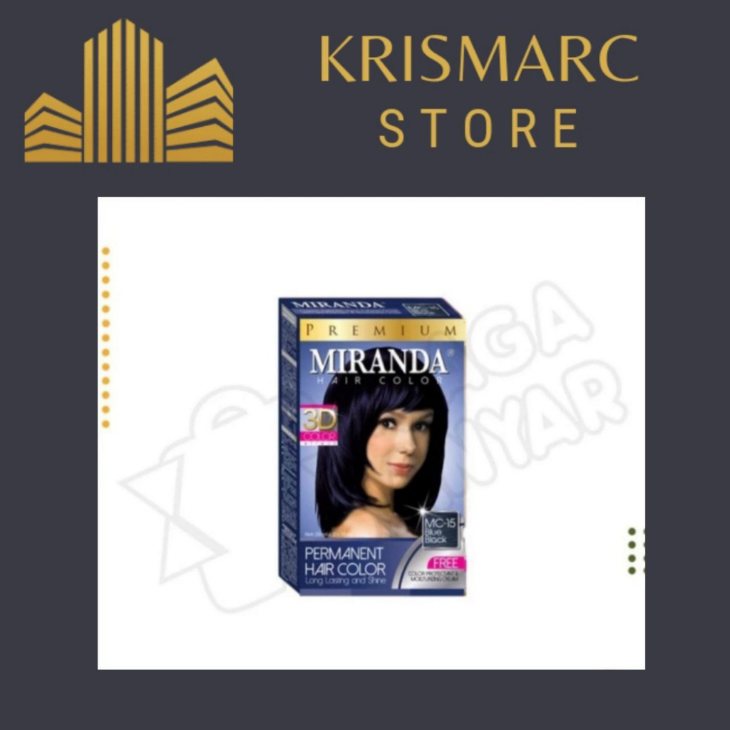 miranda hair color premium permanent semir cat pewarna rambut warna blue black