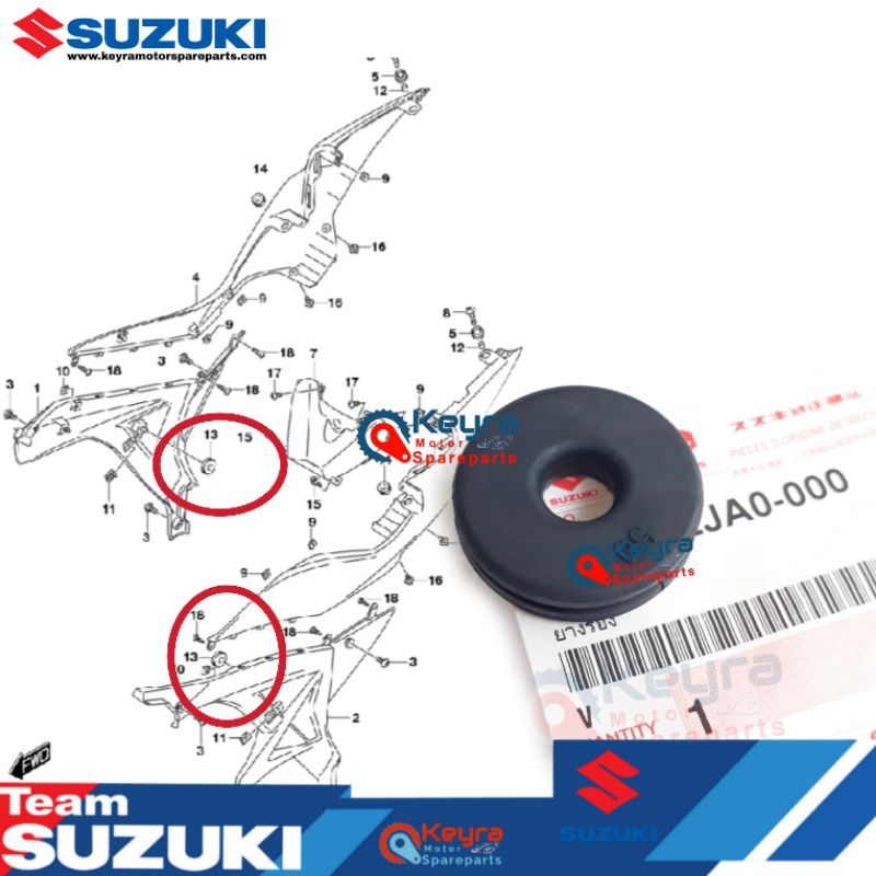 KARET BODY BELAKANG BAWAH GSX R150 ORIGINAL