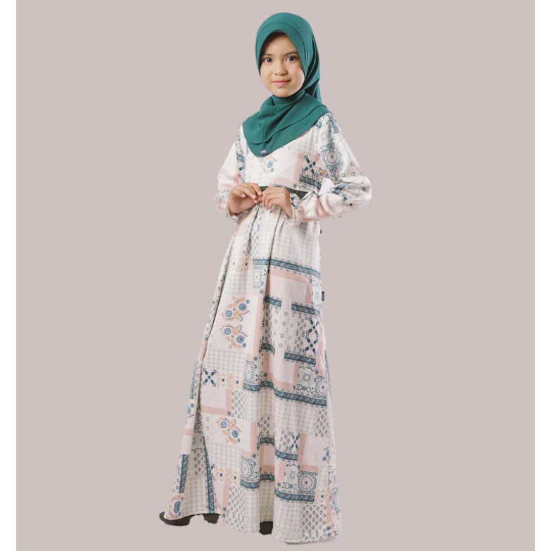 Elzatta Gamis Sarimbit Anak Granada Patchwork - Gamis Anak - Dress Anak Perempuan