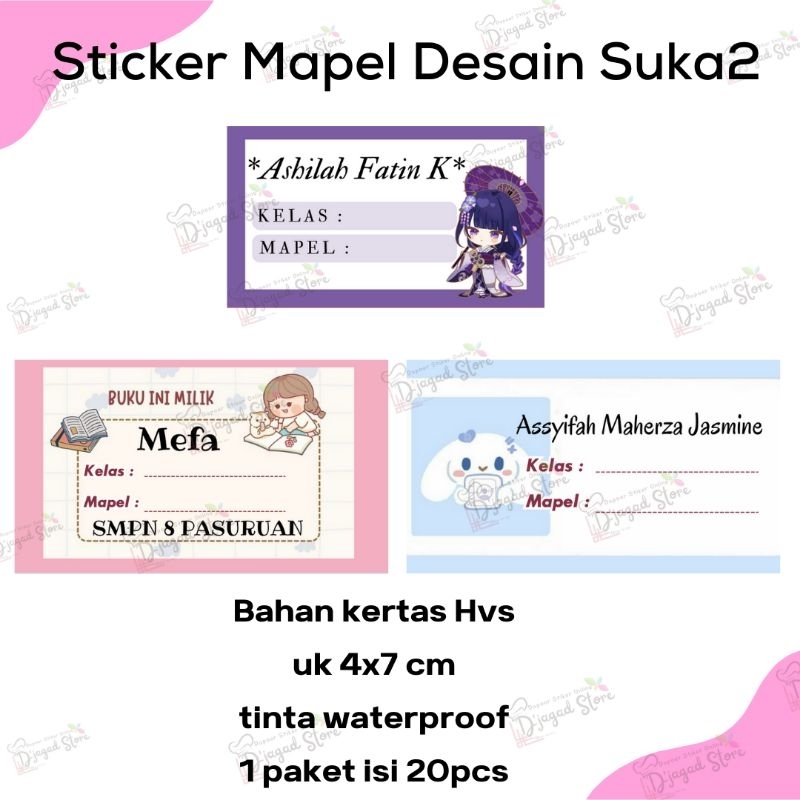 

Label stiker buku nama kelas mapel custom /stiker mapel/ stiker mapel custom