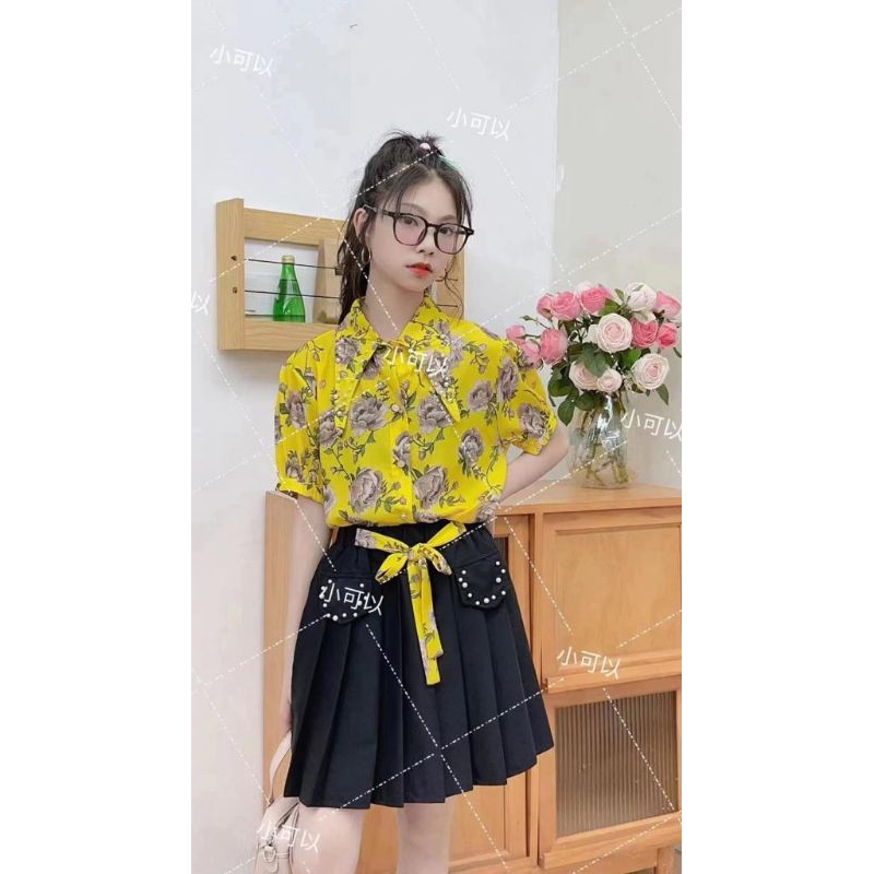 NEW ARRIVAL SETELAN BANGKOK ROK MUTIARA + ATASAN FLOWER IMPORT SUPER PREMIUM ANAK PEREMPUAN USIA 5 6