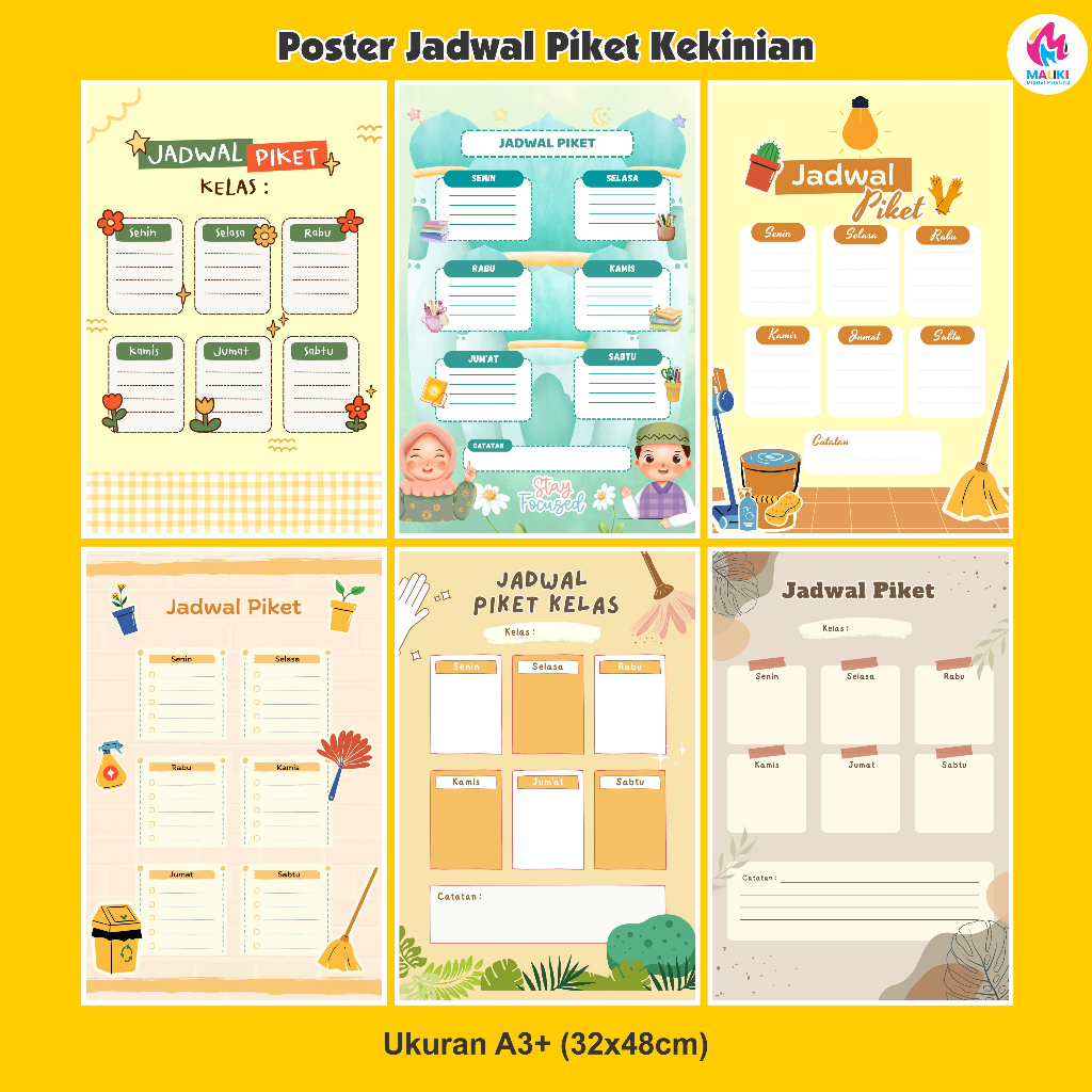 Poster Jadwal Piket Kelas aesthetic