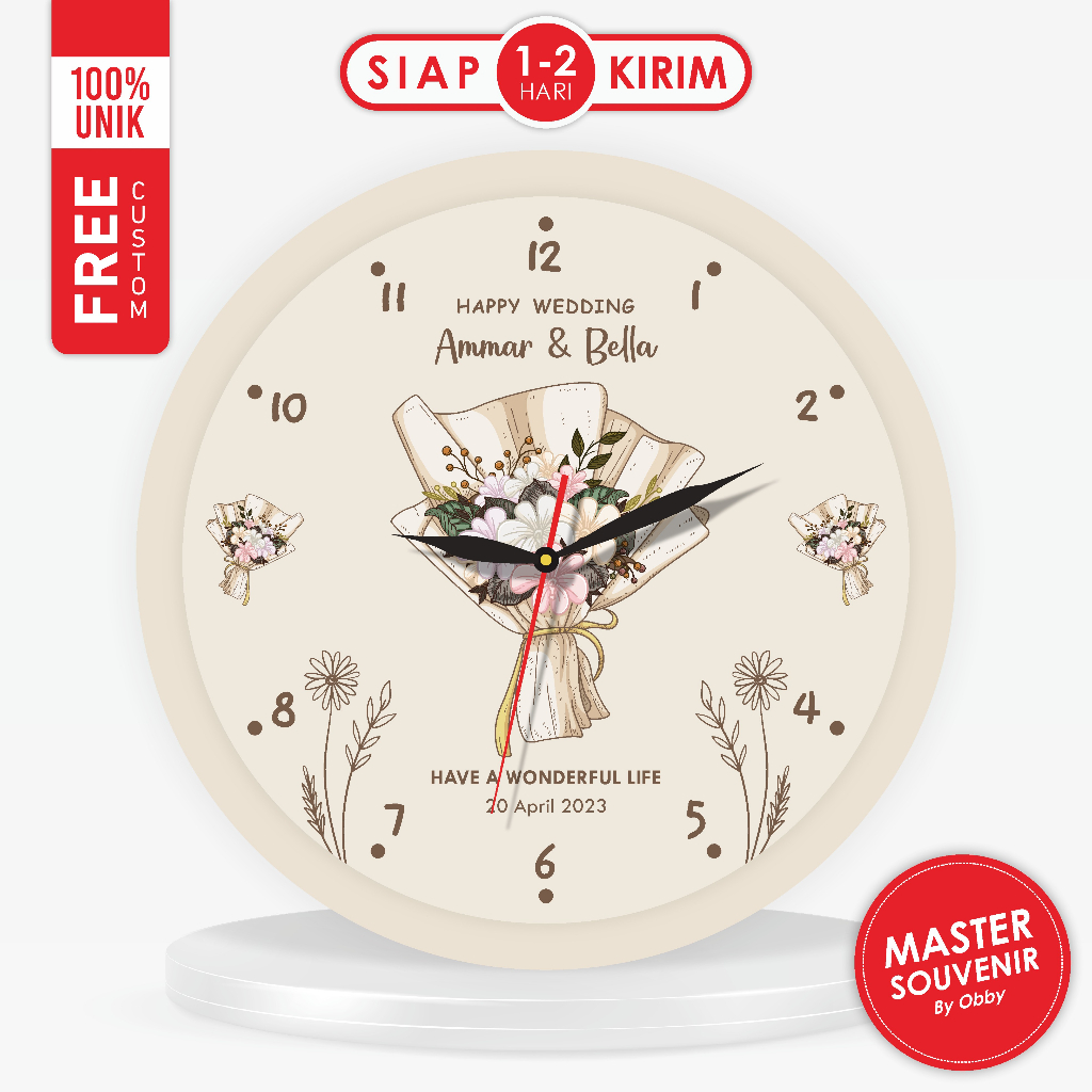 JAM MEJA CUSTOM | SOUVENIR PERNIKAHAN SAHABAT
