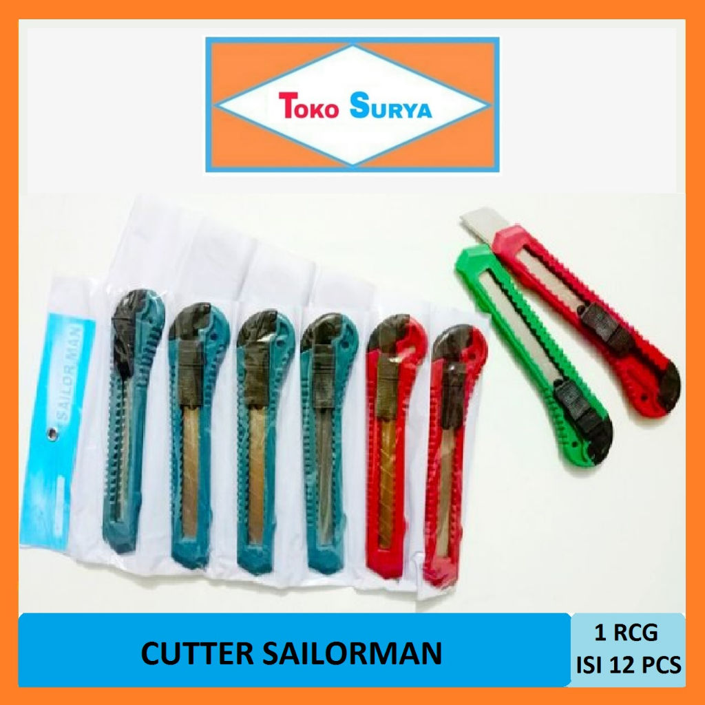 

Cutter Sailorman Pisau Cutter Murah 1 Renceng Isi 12 Pcs