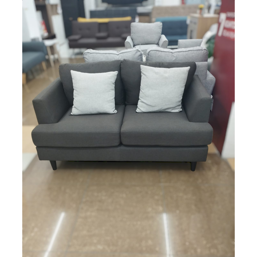 Selma Leona Sofa Fabric 2 Dudukan - Cokelat Furniture Informa