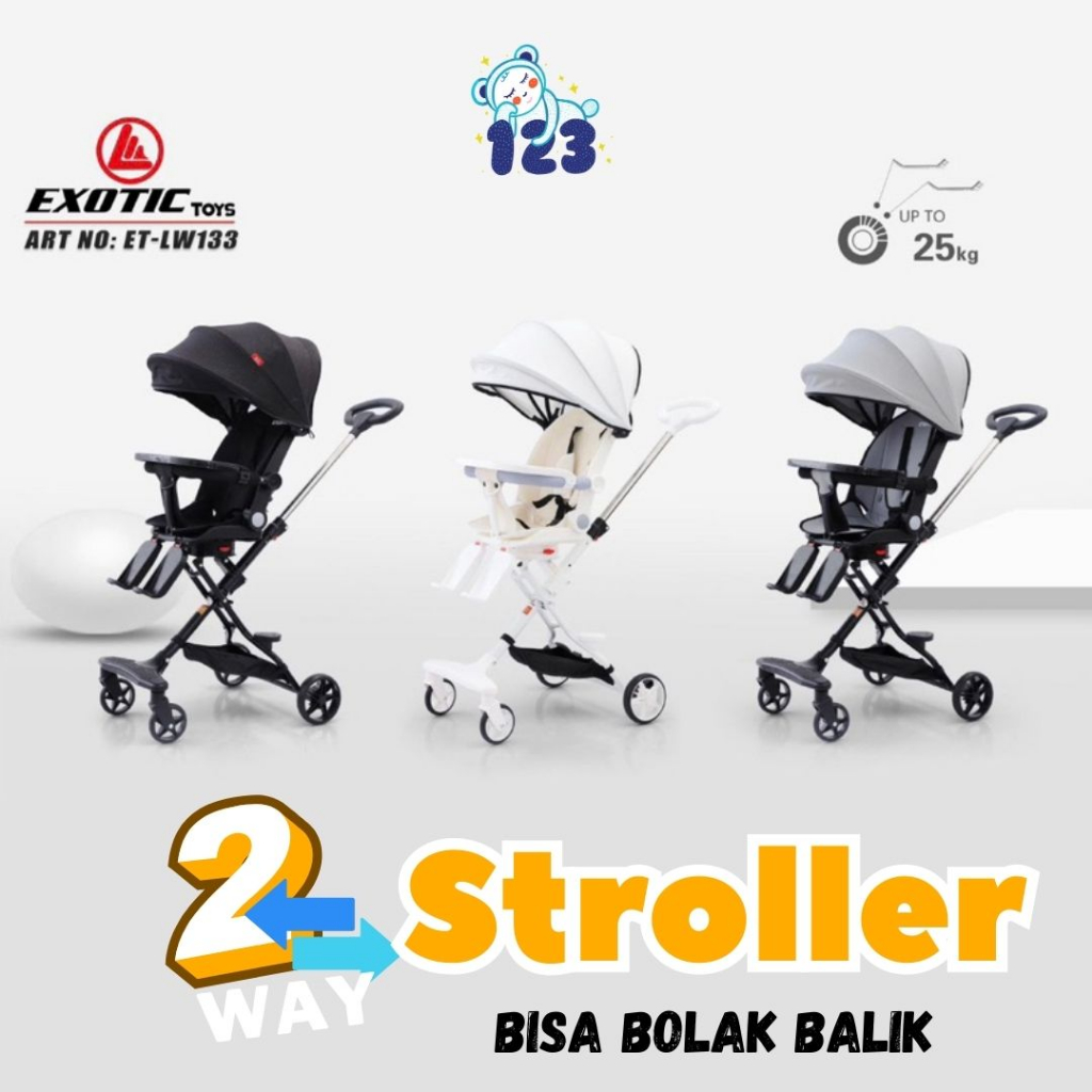 EXOTIC MAGIC STROLLER LW-133 (Bisa posisi tidur) LW133 LW134 Baby Stroller Baby TRIKE - READY MANADO
