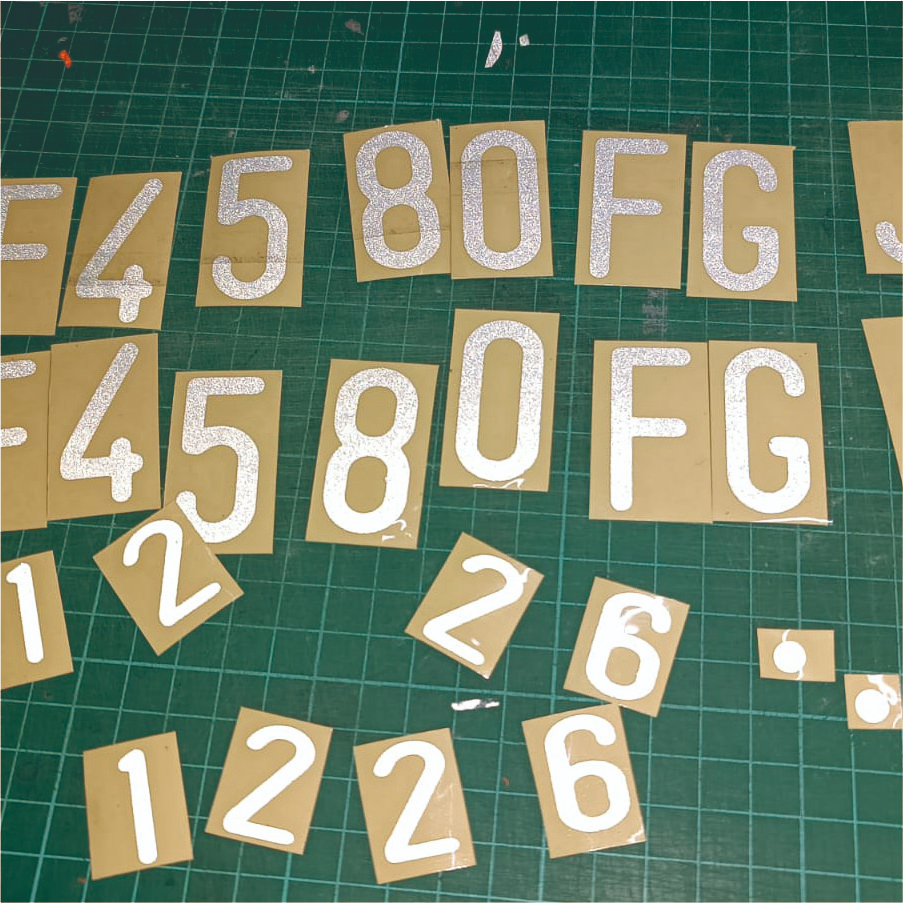 STICKER CUTTING HURUF PLAT NOMOR MOBIL HARGA SATUAN