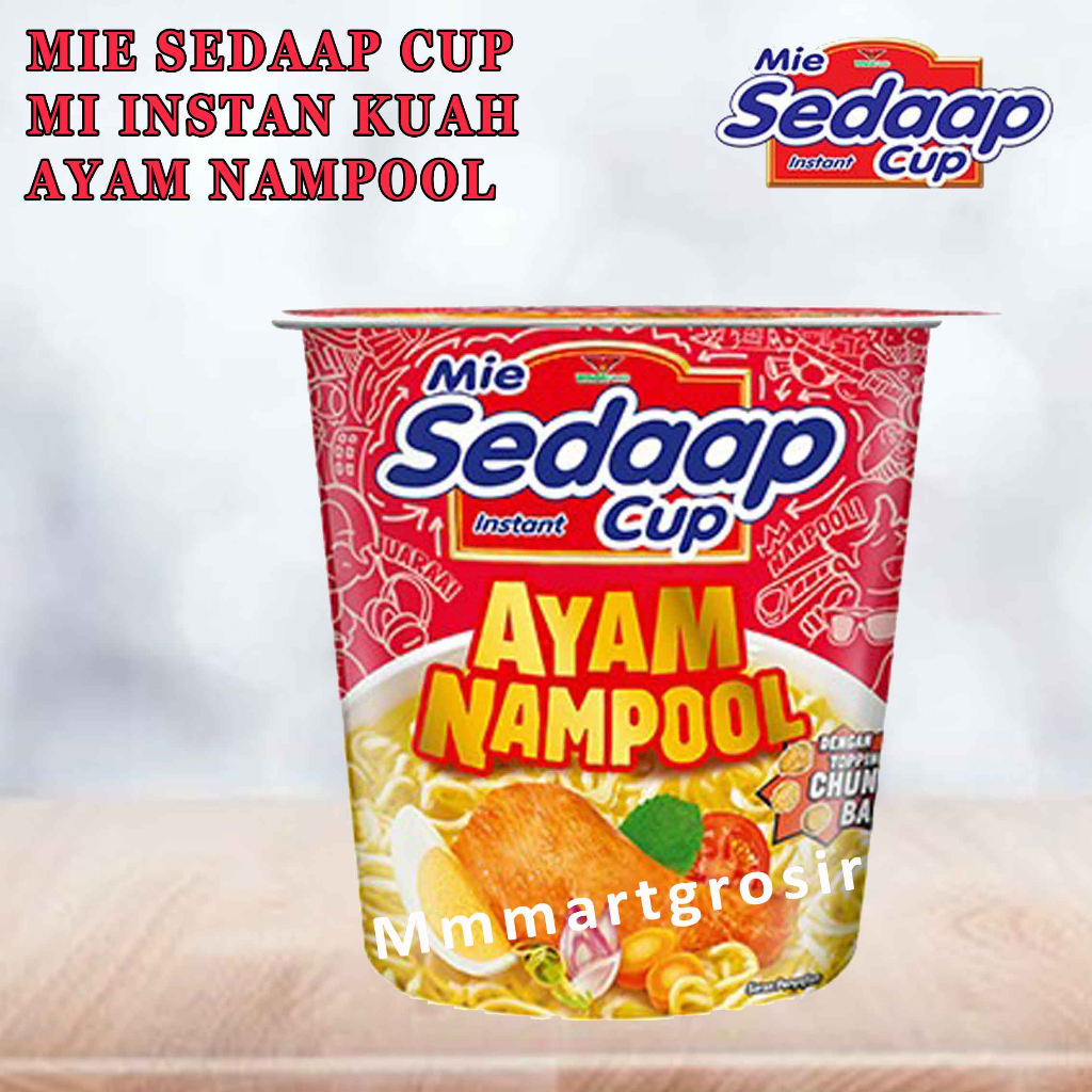 

Mie Sedap Cup / Mie Instan Kuah / Mie Rasa Ayam Nampol / 75gr