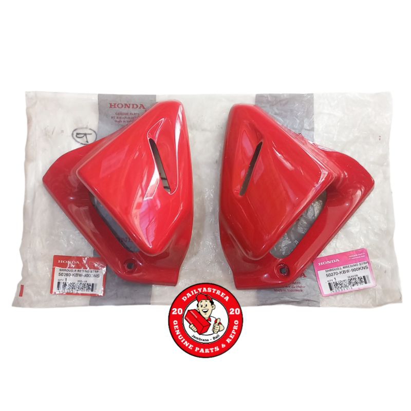 SHROUD SIRIP KUPINGAN TANGKI TENGKI MERAH KANAN KIRI TIGER 2000 LAWAS LAMA ORIGINAL 50260-KBW-900KNS