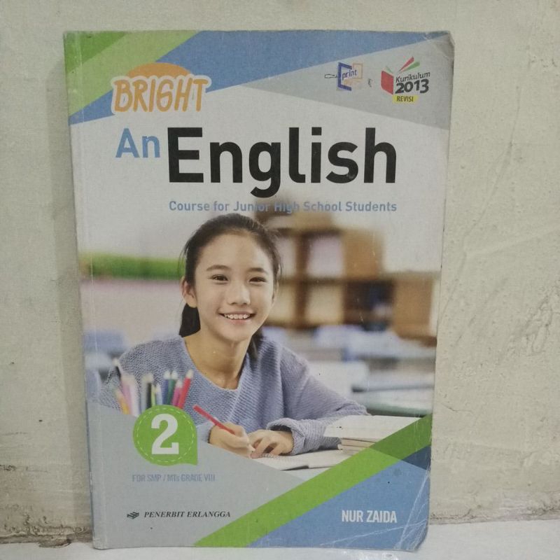 

Buku bright an english second penerbit erlangga, kls 8