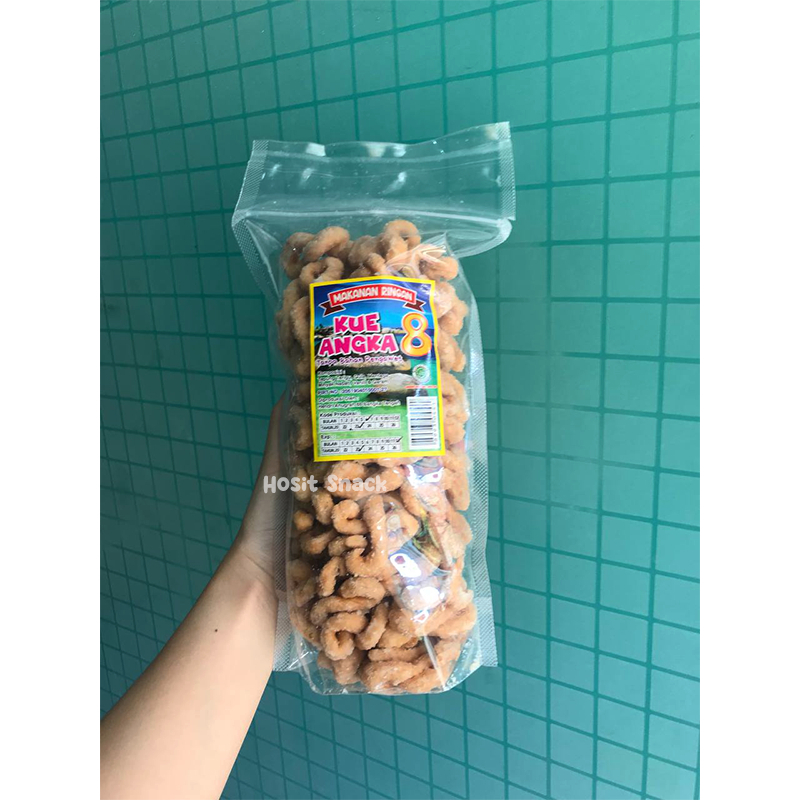 

Kue Angka Delapan Bangka 500gr Cap Anugrah - Kue Angka 8 Bangka - Kue Tradisional Bangka - Kue Jadul Asli Bangka