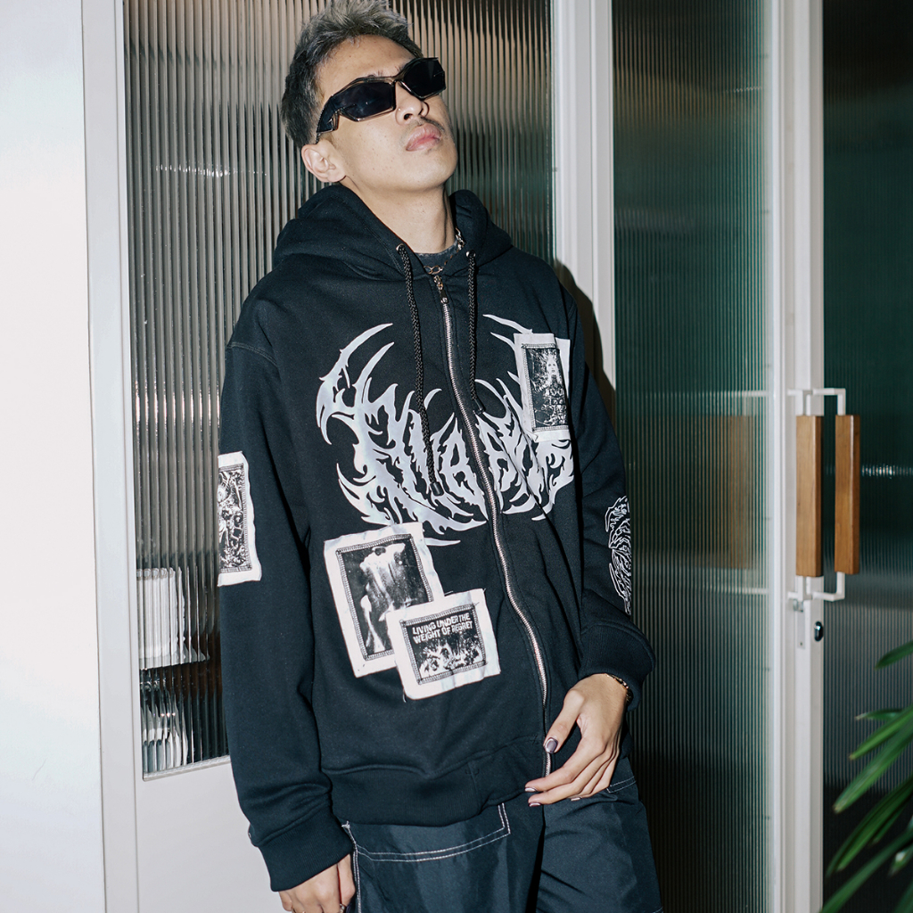 Aubrey Heritage Hoodie Patch Zipper Oversize Dystopia