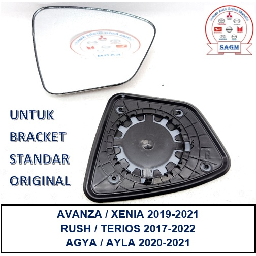 KACA SPION AVANZA XENIA RUSH TERIOS AGYA RAIZE 2019 - 2022 BRACKET ORI (KACA + BRACKET HITAM)