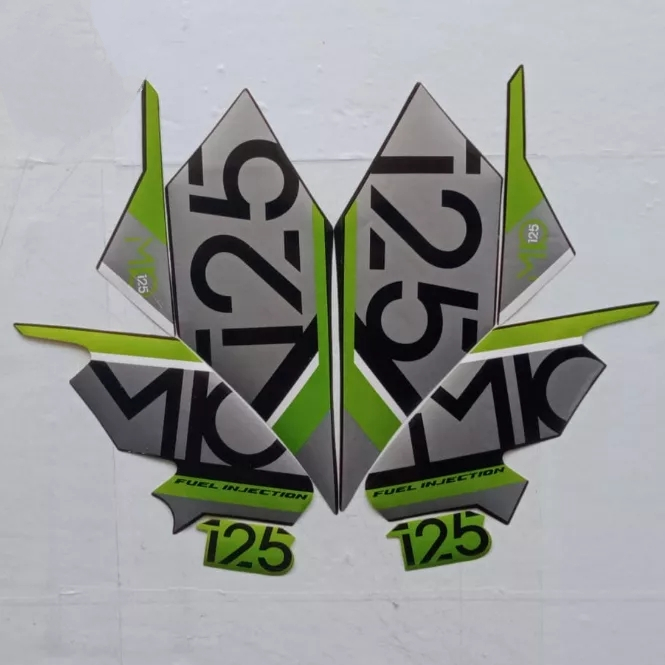 stiker striping yamaha mio m3 125 2017 hitam hijau lis body original