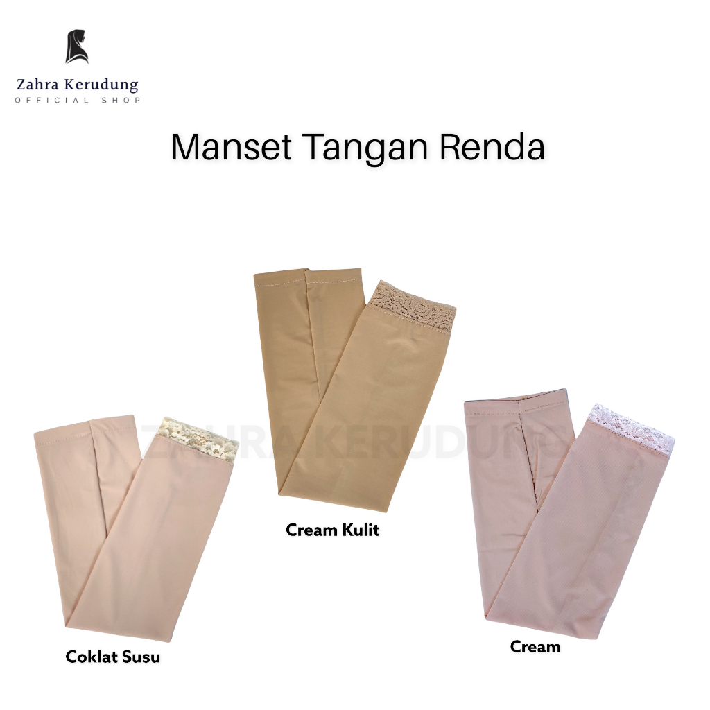Manset Tangan Renda Panjang Selengan Bahan SPANDEK
