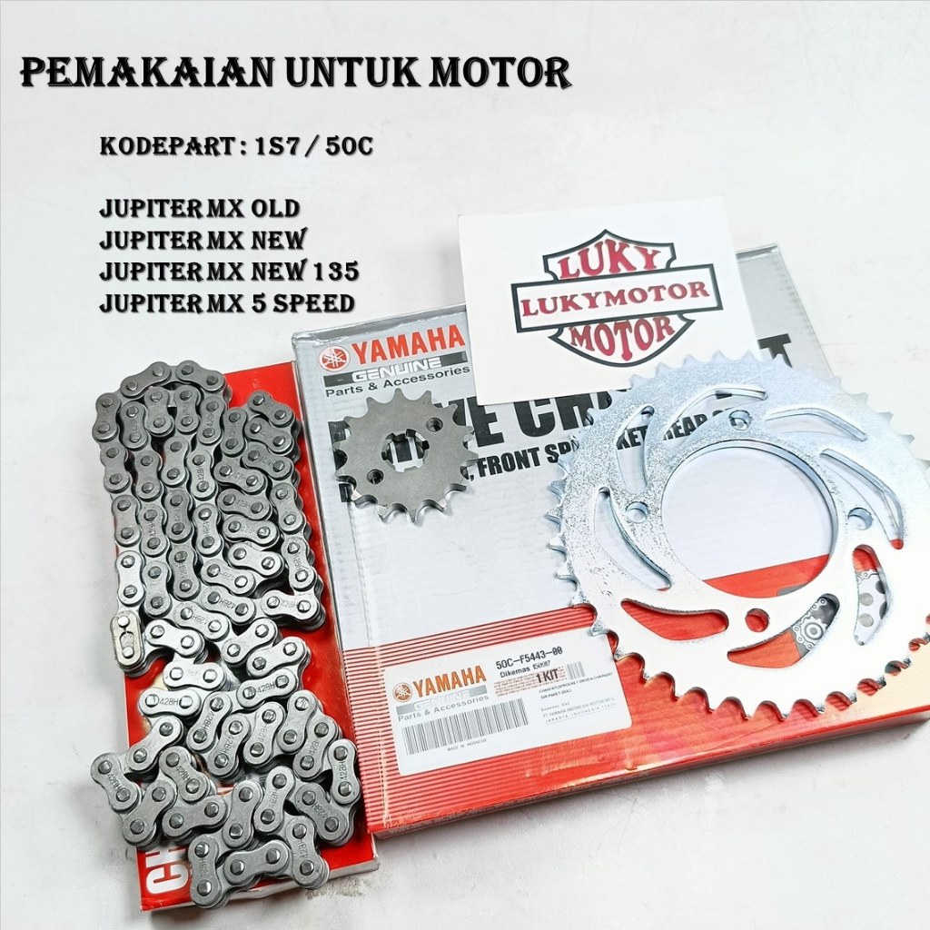 JLK (COD) GEAR SET JUPITER MX OLD , JUPITER MX LAMA , JUPITER MX NEW , JUPTER MX 135 5 SPEED KODE