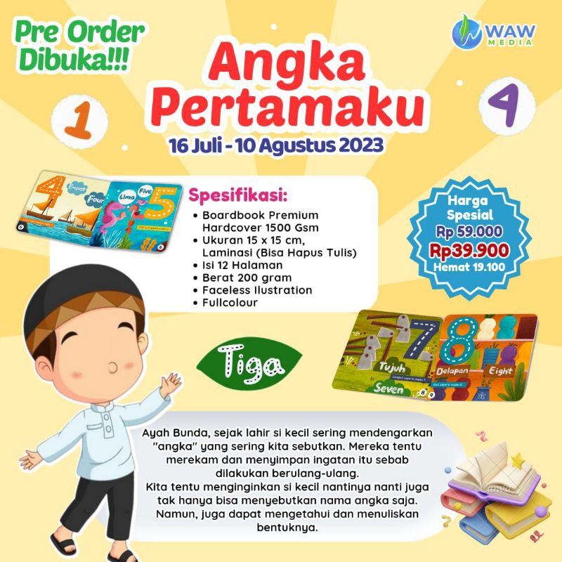 Pre order BOARDBOOK ANGKA PERTAMAKU