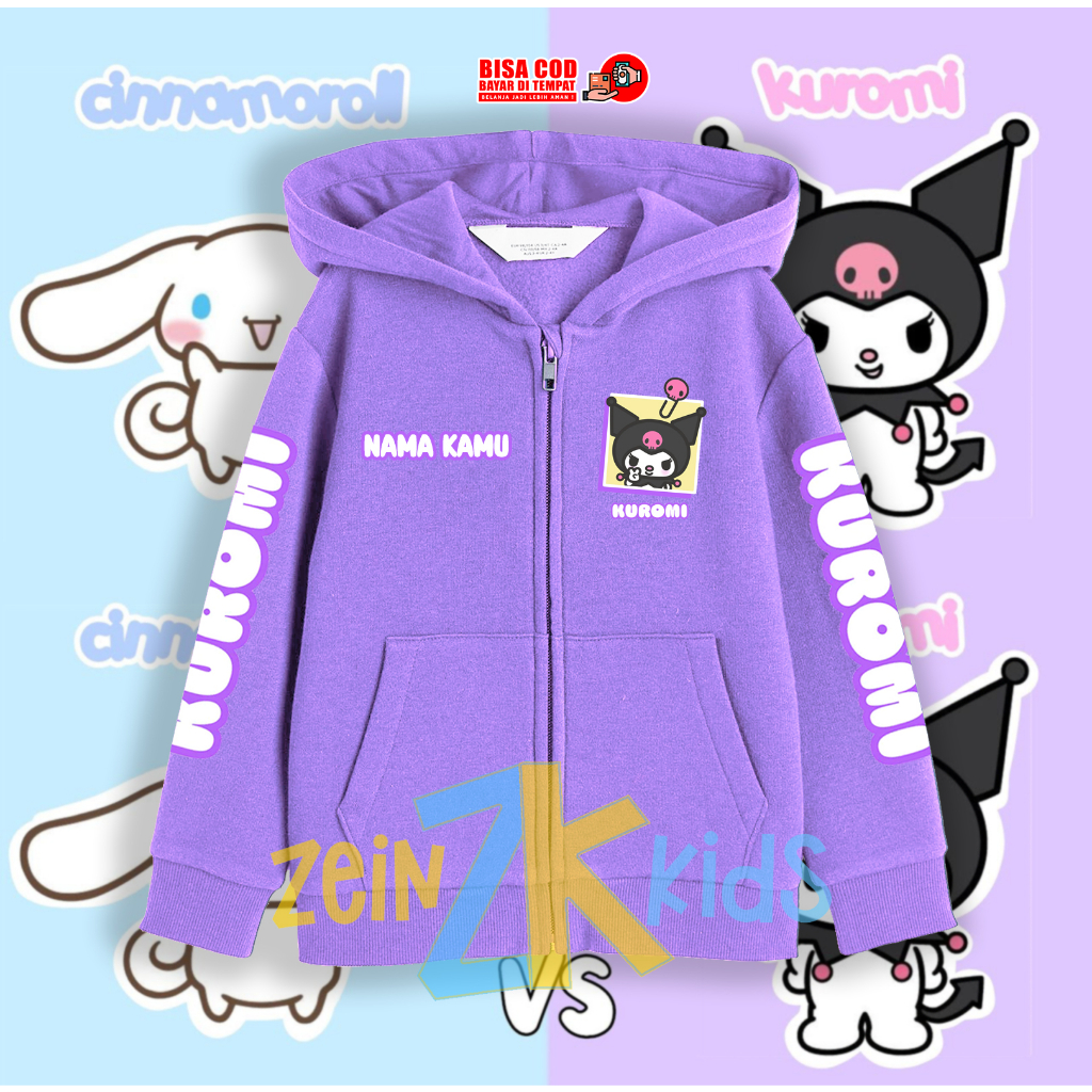 Jaket Hoodie Anak Kuromi / Sweater Hoodie Anak Kuromi