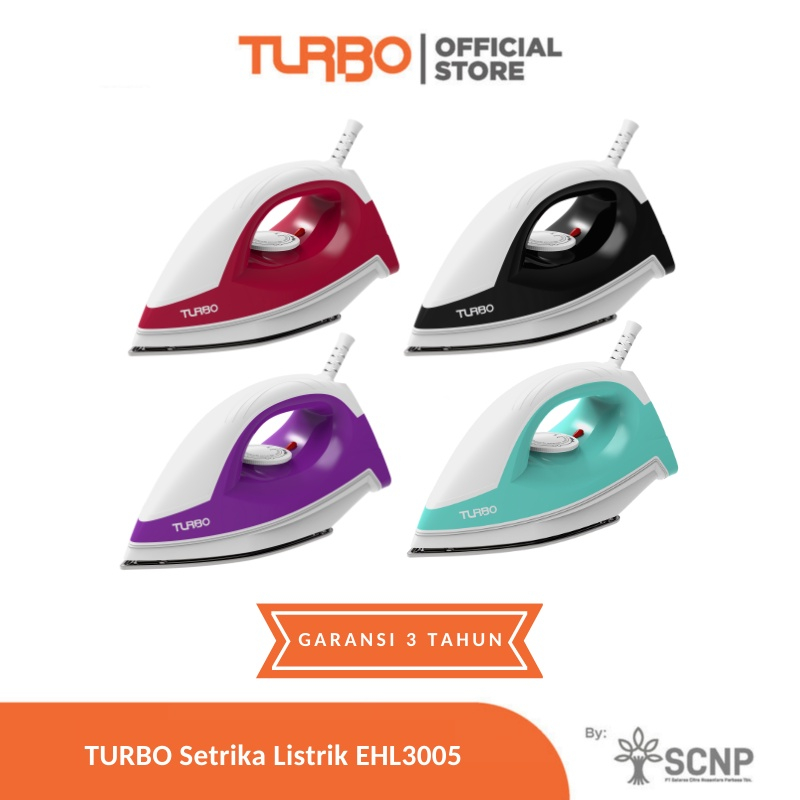 TURBO SETRIKA LISTRIK LOW WATT 380W EHL 3005 EHL3005  EHL-3005 GARANSI RESMI