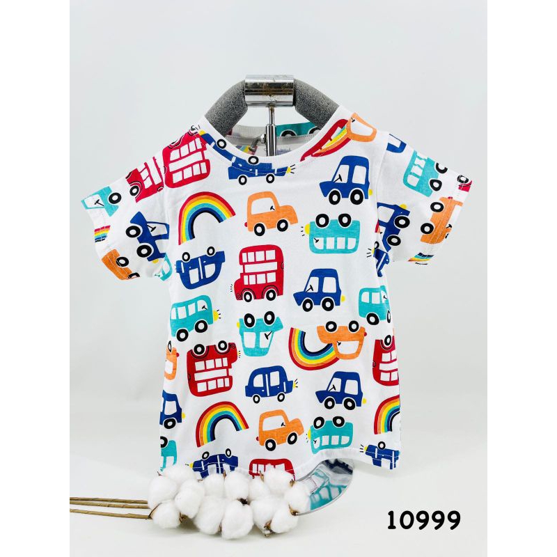 kaos anak atasan anak gambar mobil ukuran usia umur 1 2 3 4 5 6 7 tahun baju rumahan anak laki laki 