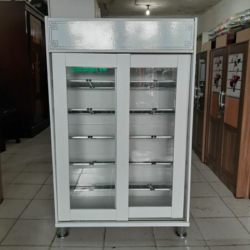 LEMARI SEPATU SLIDING MOTIF | LEMARI SEPATU KAKI BESI