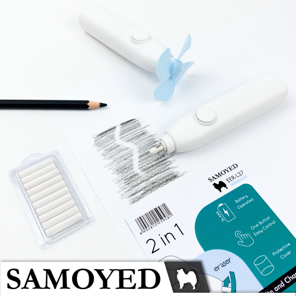 

Penghapus Pensil Elektrik Otomatis / Kipas Kecil / Electric Eraser / Mini Fan 2 in 1 Samoyed EER-L37