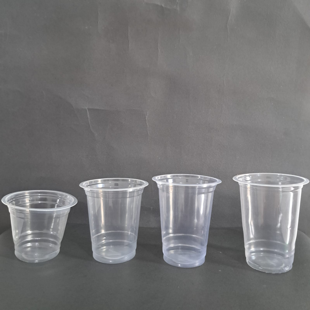 1 DUS 2000 PCS GELAS PLASTIK 10OZ 12OZ 14OZ 16OZ TUTUP LID CUP 10 12 14 16 OZ UKURAN BUBBLE POP ICE 