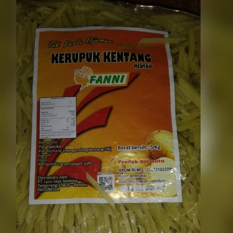 

kerupuk kentang mentah 250grm