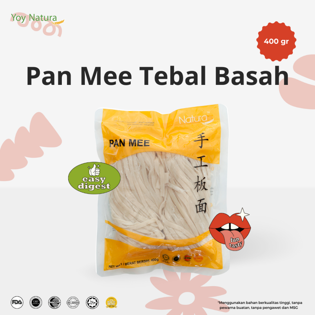 

Yoy Natura Mi Basah Pan Mee Tebal / Pan Mee Malaysia Tebal / Mi Banmian 400g [HALAL]