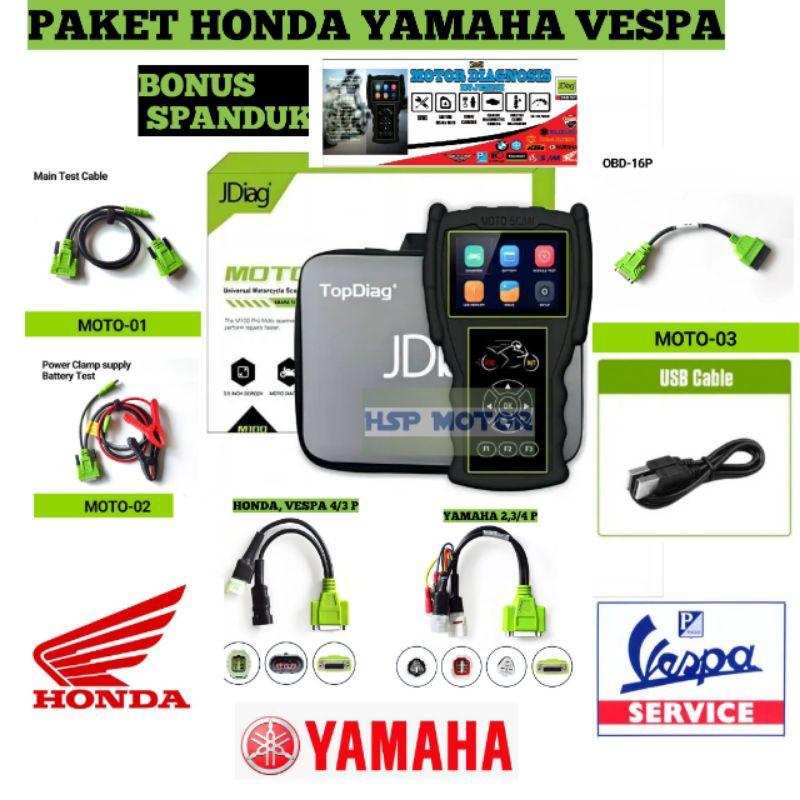 JDIAG M100 PRO SCANER MOTOR INJEKSI DIAGNOSTIC TOOL