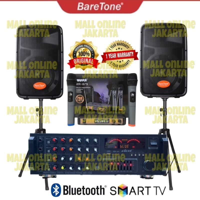 Paket karaoke Baretone 8 inch sound system indoor power ampli 313