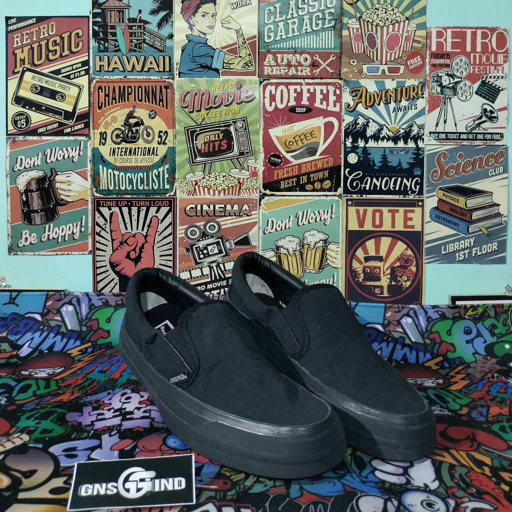 Gns Ind Classic Slip On Full black [ ORIGINAL ]